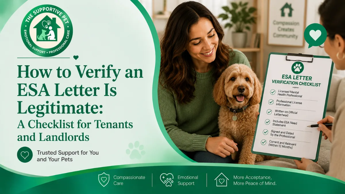 How to Verify an ESA Letter Is Legitimate: A Checklist for Tenants and Landlords